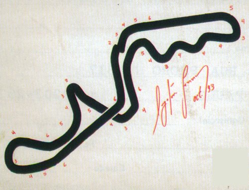 Ετος 1991, Ιαπωνικο GP, οι χειρογραφες σημειώσεις του Senna για τις αλλαγες ταχυτητων. Τοτε, ηταν 100% manual