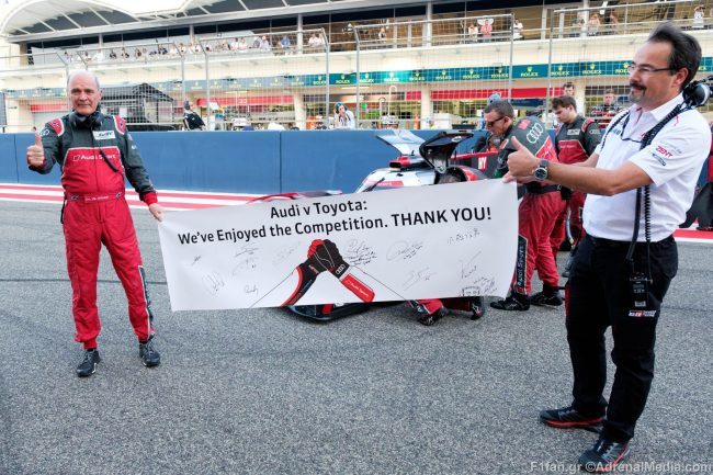 Toyota pay tribute to Audi at the WEC 6 Hours of Bahrain - Bahrain International Circuit - Sakhir - Bahrain